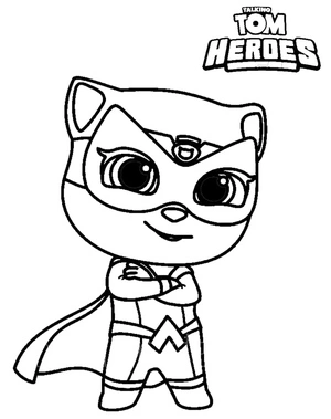 Página para Colorir Angela dos Heróis Talking Tom