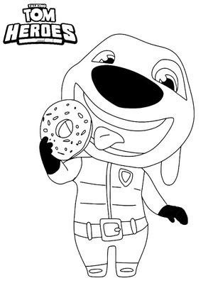Página para Colorir Hank da série animada Talking Tom Heroes