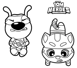 Página para Colorir Heróis do Talking Tom para Crianças