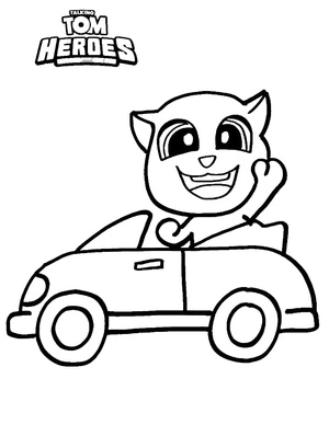 Página para Colorir Imagem dos Heróis Talking Tom
