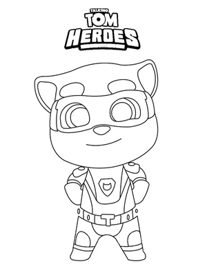 Página para Colorir Página para Colorir dos Heróis do Talking Tom para Imprimir