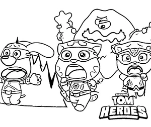 Página para Colorir Personagens de Talking Tom Heroes