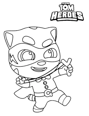 Página para Colorir Página para Colorir Gratuita dos Heróis Talking Tom
