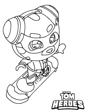 Página para Colorir Talking Tom Heroes: Ginger