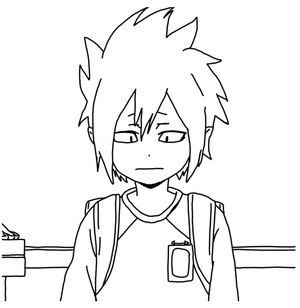 Página para Colorir Tamaki Amajiki se sentindo triste.