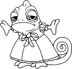 Pascal vestido de forma divertida, página de colorir fácil de Enrolados, imprimível grátis