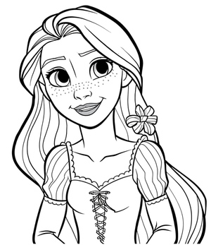Página para colorir da Rapunzel