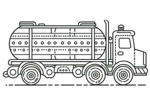 Página para Colorir Caminhão-Tanque