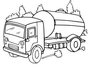 Dirigindo Caminhão Tanque Coloring Page
