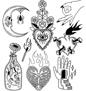 Página para Colorir Designs de Tatuagens Incríveis