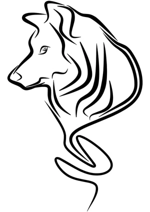 Página para Colorir Design Básico de Lobo