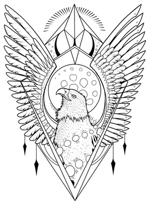 Página para Colorir Desenho de Águia para Colorir