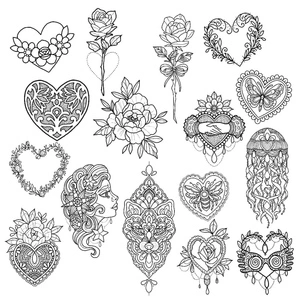 Página para Colorir Desenhos de Tatuagem Exquisitos