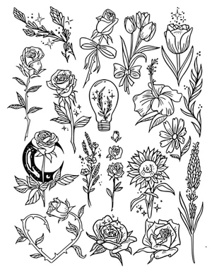 Página para Colorir Imagem de Tatuagens