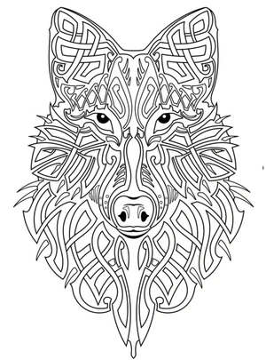 Página para Colorir Design Majestoso de Lobo