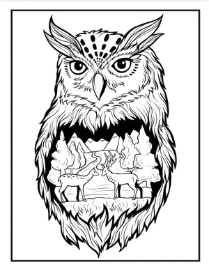 Página para Colorir Desenho de Coruja para Colorir