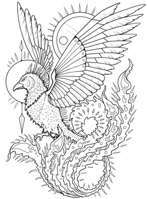 Página para Colorir Design Phoenix