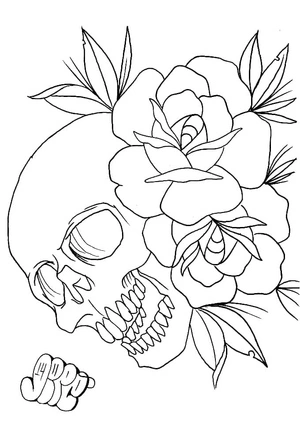 Página para Colorir Design de Caveira