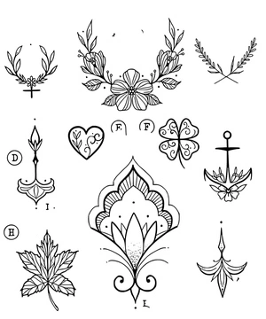 Página para Colorir Desenhos de Tatuagem para Iniciantes