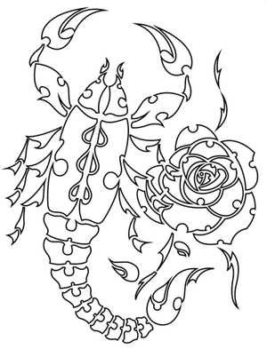 Página para Colorir Tatuagem de Escorpião