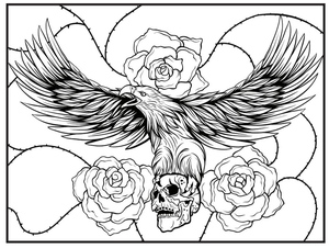 Tatuagem de Águia com Caveira