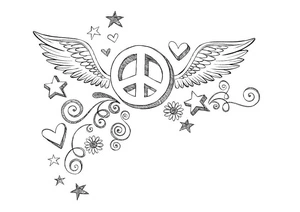 Página para Colorir Tatuagem da Paz