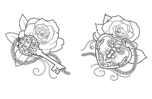Página para Colorir Casal Tatuado