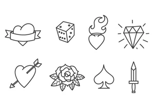 Página para Colorir Tatuagens Pequenas