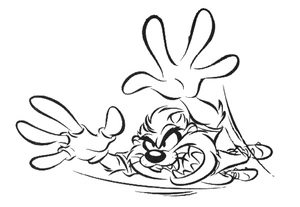Página para Colorir Diabo-da-Tasmânia dos Looney Tunes