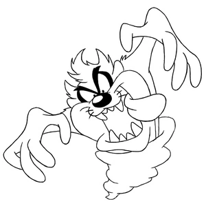 Página para Colorir Taz da franquia Looney Tunes