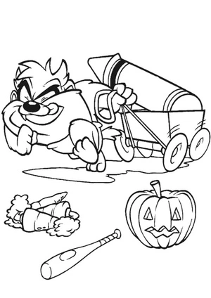 Página para Colorir Taz da série Looney Tunes