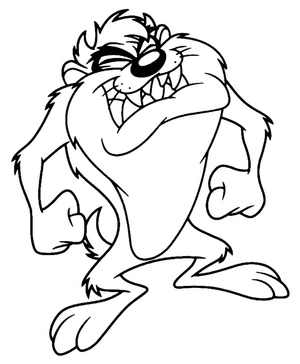 Página para Colorir Ilustração do Taz