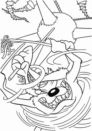 Página para Colorir Taz, o Diabo-da-Tasmânia