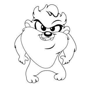 Página para Colorir Pequeno Diabo-da-Tasmânia