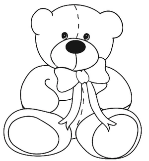 Página para Colorir Página para Colorir de Urso de Pelúcia