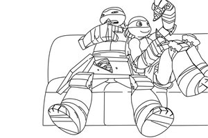 Página para Colorir Intrincadas Tartarugas Ninja Adolescentes