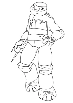 Página para Colorir Raphael das Tartarugas Ninja