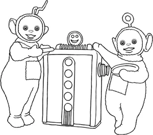 Página para Colorir Laa Laa e Po do programa infantil Teletubbies