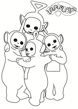 Página para Colorir dos Teletubbies para Imprimir