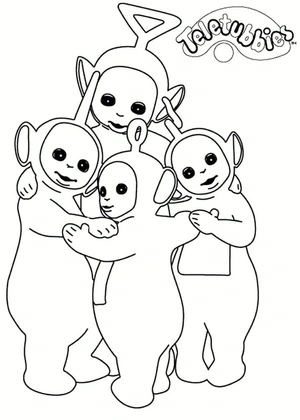 Página para Colorir Página para Colorir dos Teletubbies para Imprimir