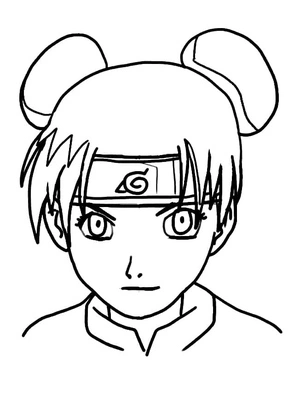 Página para Colorir Retrato Adorável de Tenten
