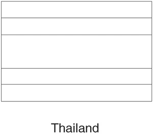 Página para Colorir Bandeira da Tailândia