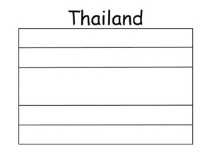 Página para Colorir da Bandeira da Tailândia