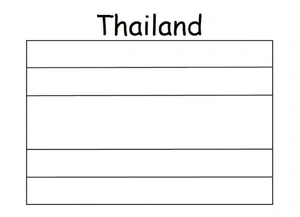 Página para Colorir Página para Colorir da Bandeira da Tailândia