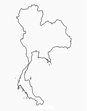 Contorno do Mapa da Tailândia