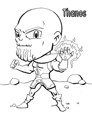 Página para Colorir Adorável Thanos