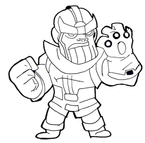 Página para Colorir Adorável Mini Thanos