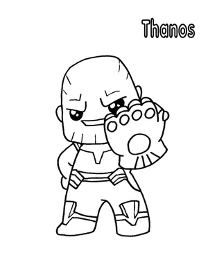Página para Colorir Chibi Thanos