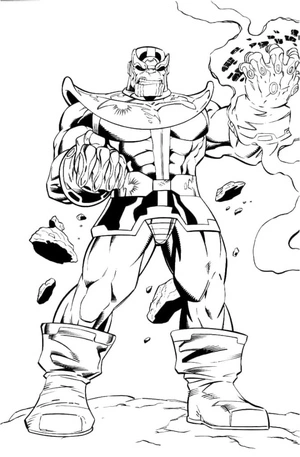 Página para Colorir Thanos Poderoso