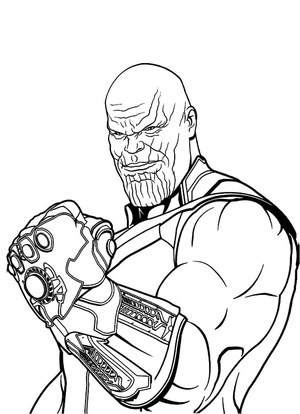 Página para Colorir Imprimir uma imagem do Thanos